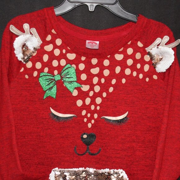 Holiday Time Reindeer Child's Red Top - Picture 4 of 12